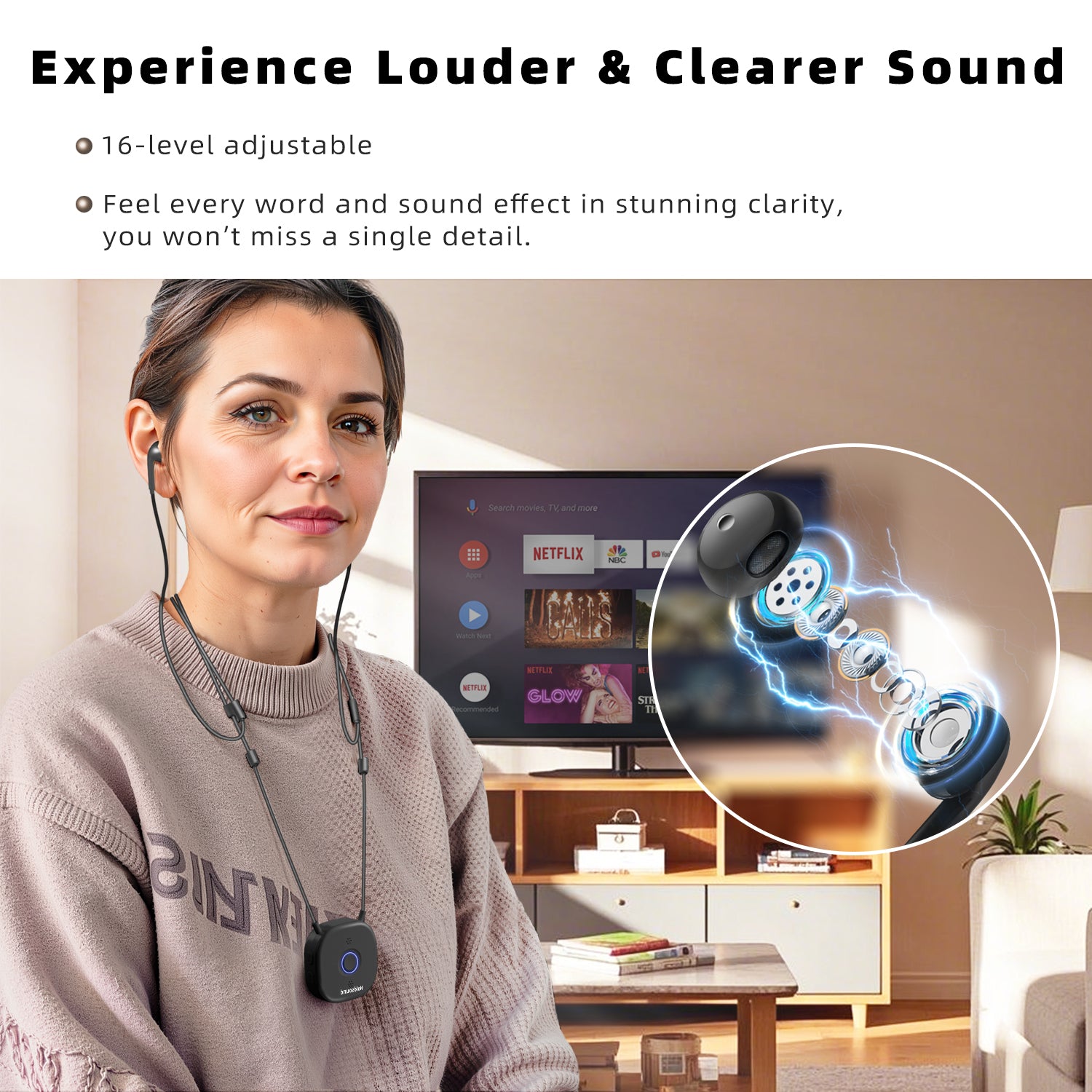 Holdsound HSD100 TV Headphones (Black)