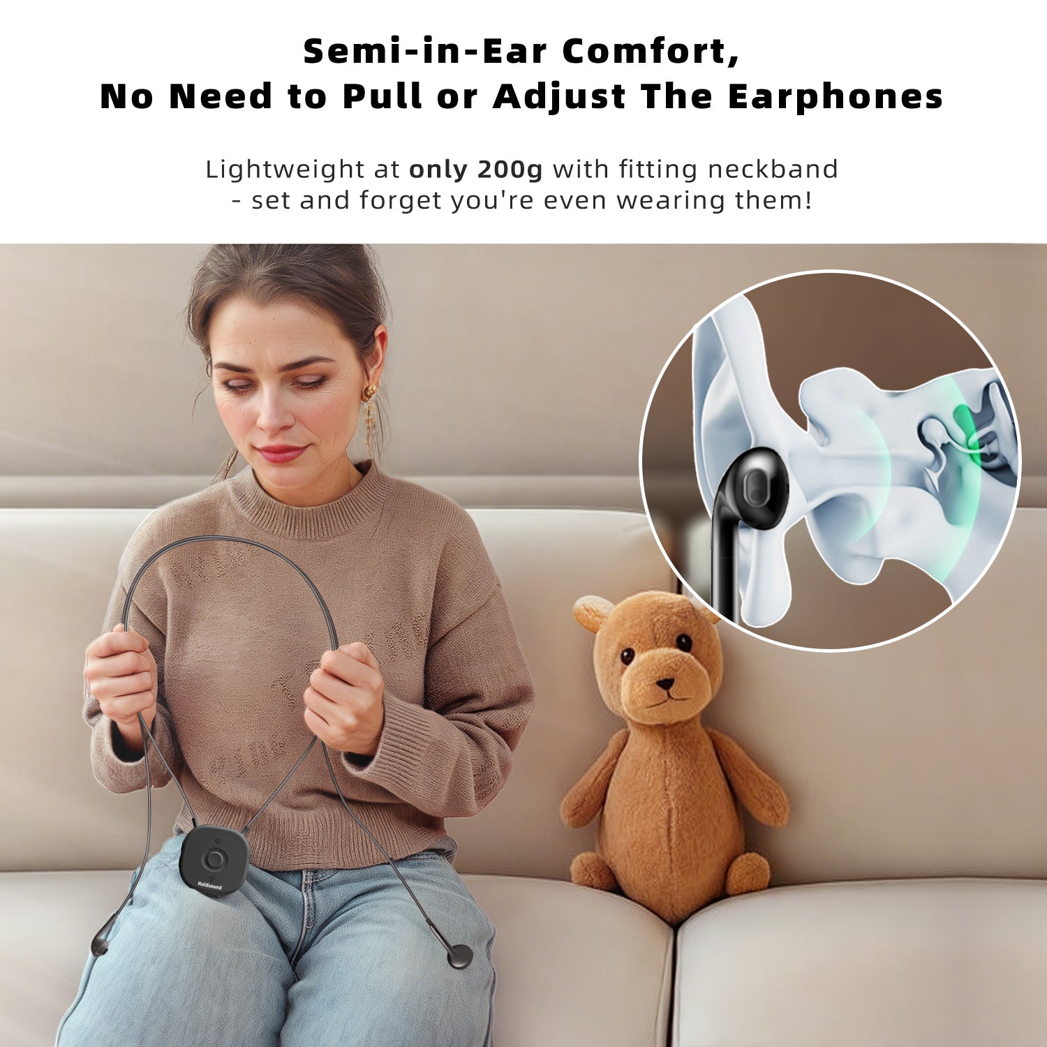 Holdsound HSD100 TV Headphones (Black)